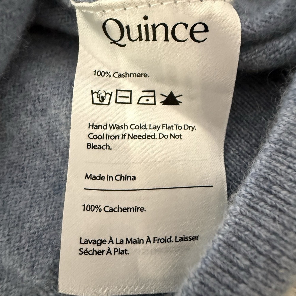 Quince Mens 100% Mongolian Cashmere Crewneck Sweater Faded Denim Size XL - Picture 6 of 10